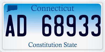CT license plate AD68933