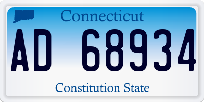CT license plate AD68934