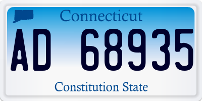CT license plate AD68935