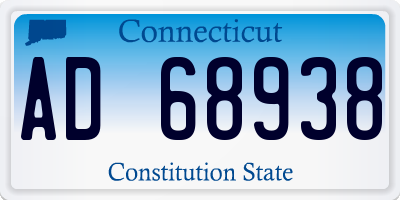 CT license plate AD68938