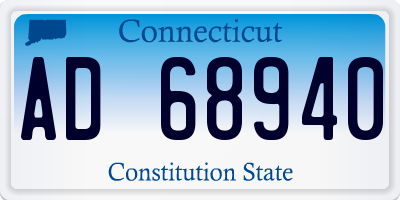 CT license plate AD68940