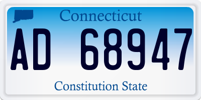 CT license plate AD68947