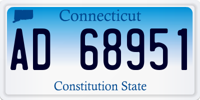CT license plate AD68951