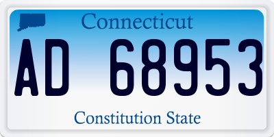 CT license plate AD68953