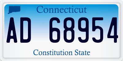 CT license plate AD68954
