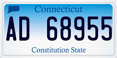 CT license plate AD68955