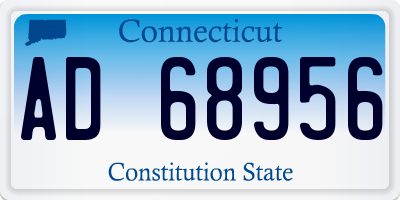 CT license plate AD68956