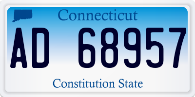 CT license plate AD68957