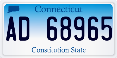 CT license plate AD68965