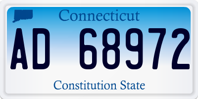 CT license plate AD68972