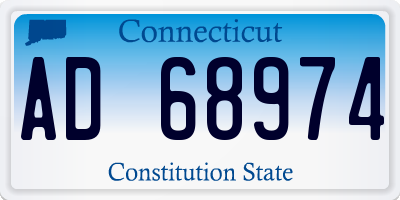 CT license plate AD68974