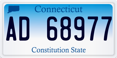 CT license plate AD68977