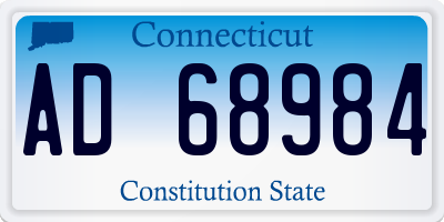 CT license plate AD68984