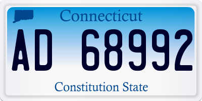 CT license plate AD68992