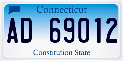 CT license plate AD69012