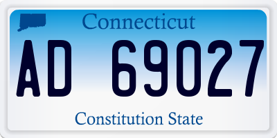 CT license plate AD69027