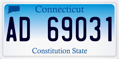 CT license plate AD69031