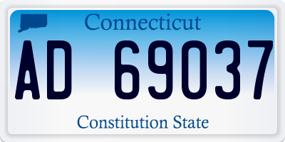 CT license plate AD69037