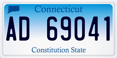 CT license plate AD69041