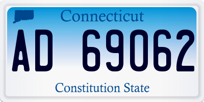 CT license plate AD69062