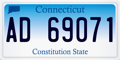 CT license plate AD69071