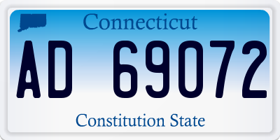 CT license plate AD69072