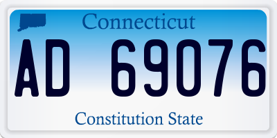 CT license plate AD69076