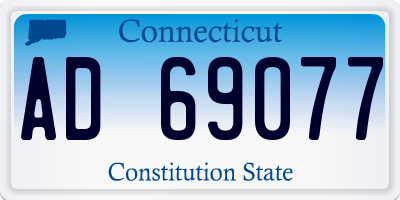 CT license plate AD69077
