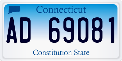 CT license plate AD69081