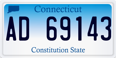 CT license plate AD69143