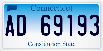 CT license plate AD69193