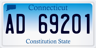 CT license plate AD69201