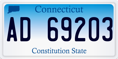 CT license plate AD69203
