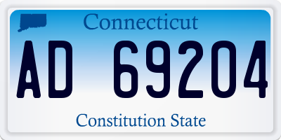 CT license plate AD69204