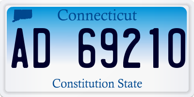 CT license plate AD69210