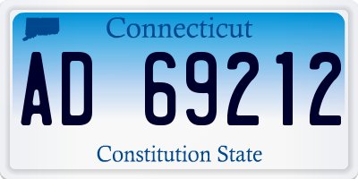 CT license plate AD69212