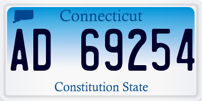 CT license plate AD69254