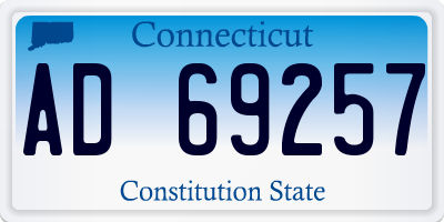 CT license plate AD69257
