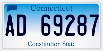 CT license plate AD69287