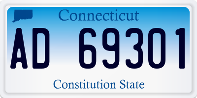 CT license plate AD69301