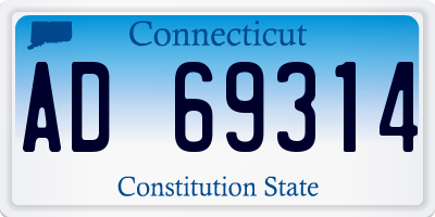 CT license plate AD69314