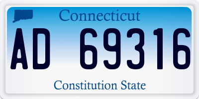 CT license plate AD69316