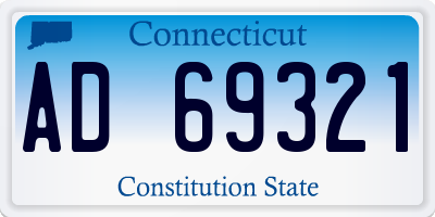 CT license plate AD69321