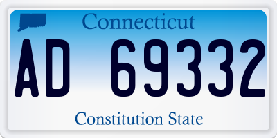 CT license plate AD69332