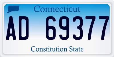CT license plate AD69377