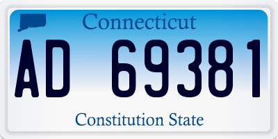 CT license plate AD69381