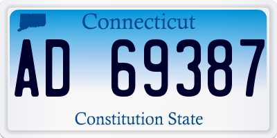 CT license plate AD69387
