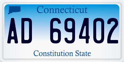 CT license plate AD69402