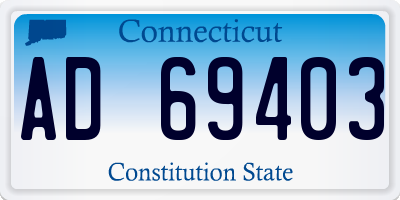 CT license plate AD69403