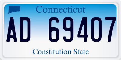 CT license plate AD69407